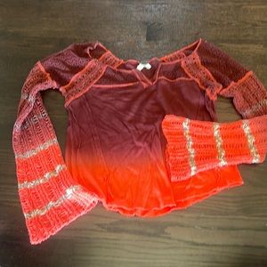 We The Free bell sleeve top